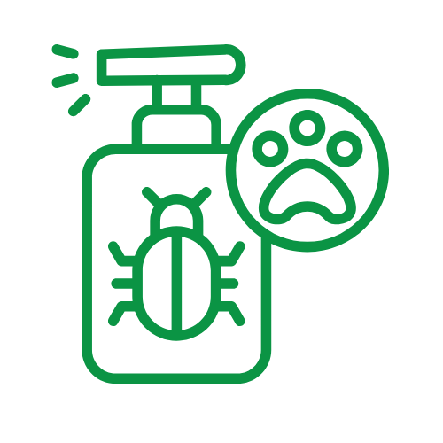 Person applying flea preventive on a dog